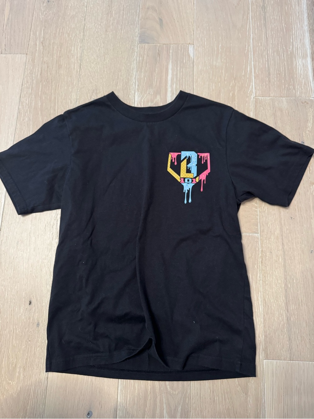 Baseball lifestyle 101 YM Black Graphic Tee with Drip Logo.